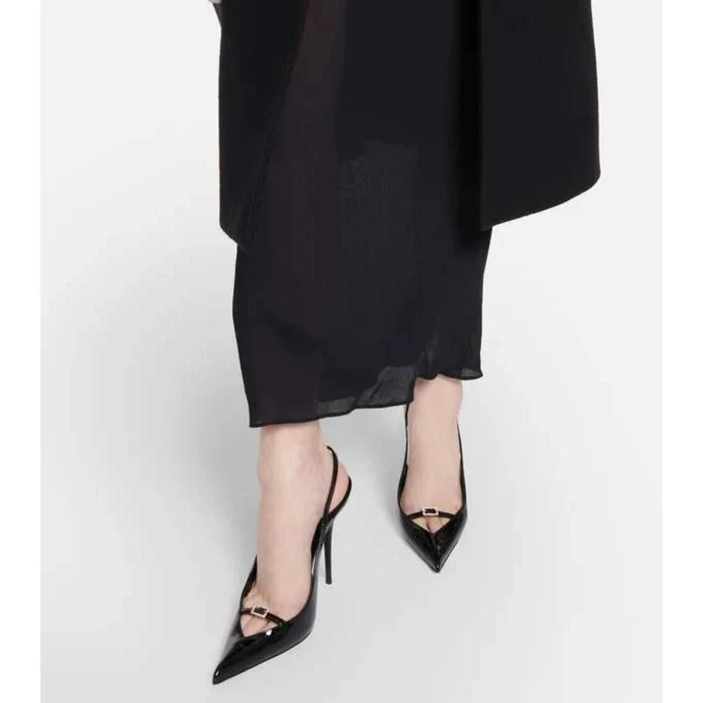 Saint Laurent Luna 105 Patent Leather Slingback Pumps $1,150 - Size 36 / US 6 - Picture 5 of 16